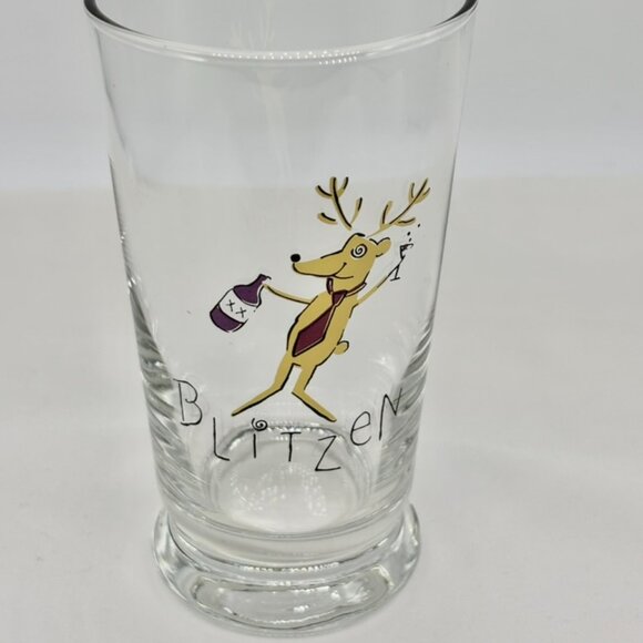 Vintage Pottery Barn Santa's Reindeer 10 Oz. Drinking Glasses Tumblers Set of 8! - Picture 9 of 10